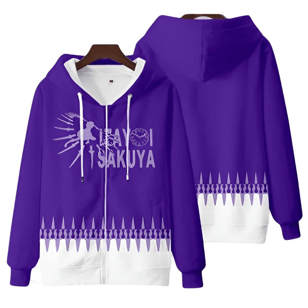 Anime Touhou Project Sakuya Izayoi Zipper Hoodie