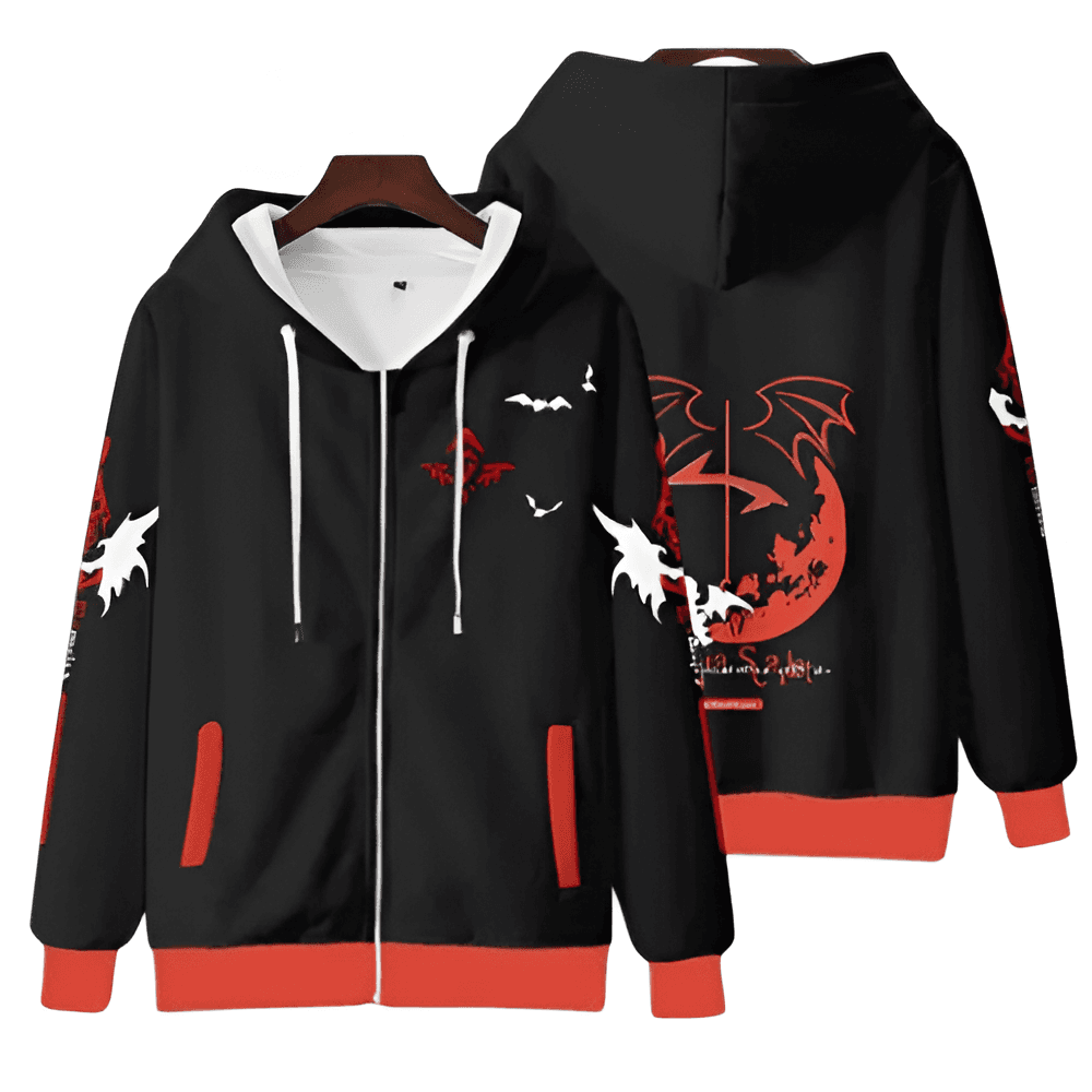 Anime Touhou Project Remilia Scarlet 3D Print Zipper Hoodie