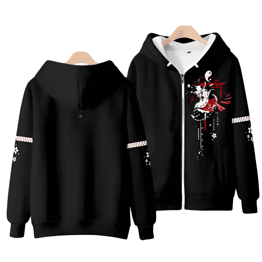 Touhou Project Anime Reimu Hakurei Zipper Hoodie