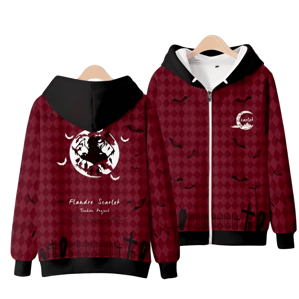 Anime Touhou Project Flandre Scarlet Zipper Hoodie