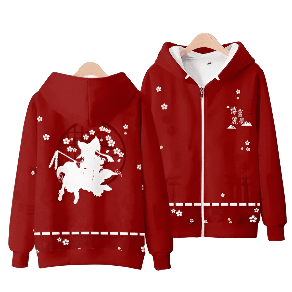 Anime Touhou Project Reimu Hakurei Zipper Hoodie
