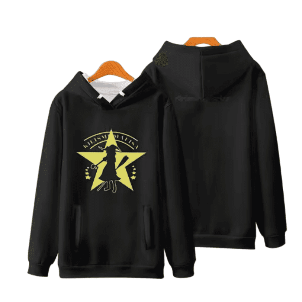Anime Touhou Project Marisa Kirisame Printed Black Hoodie