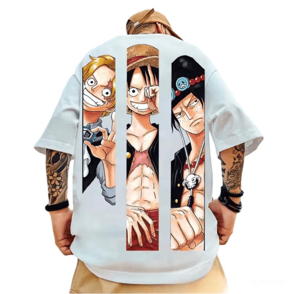 Anime One Piece Print Loose Fit T-Shirt