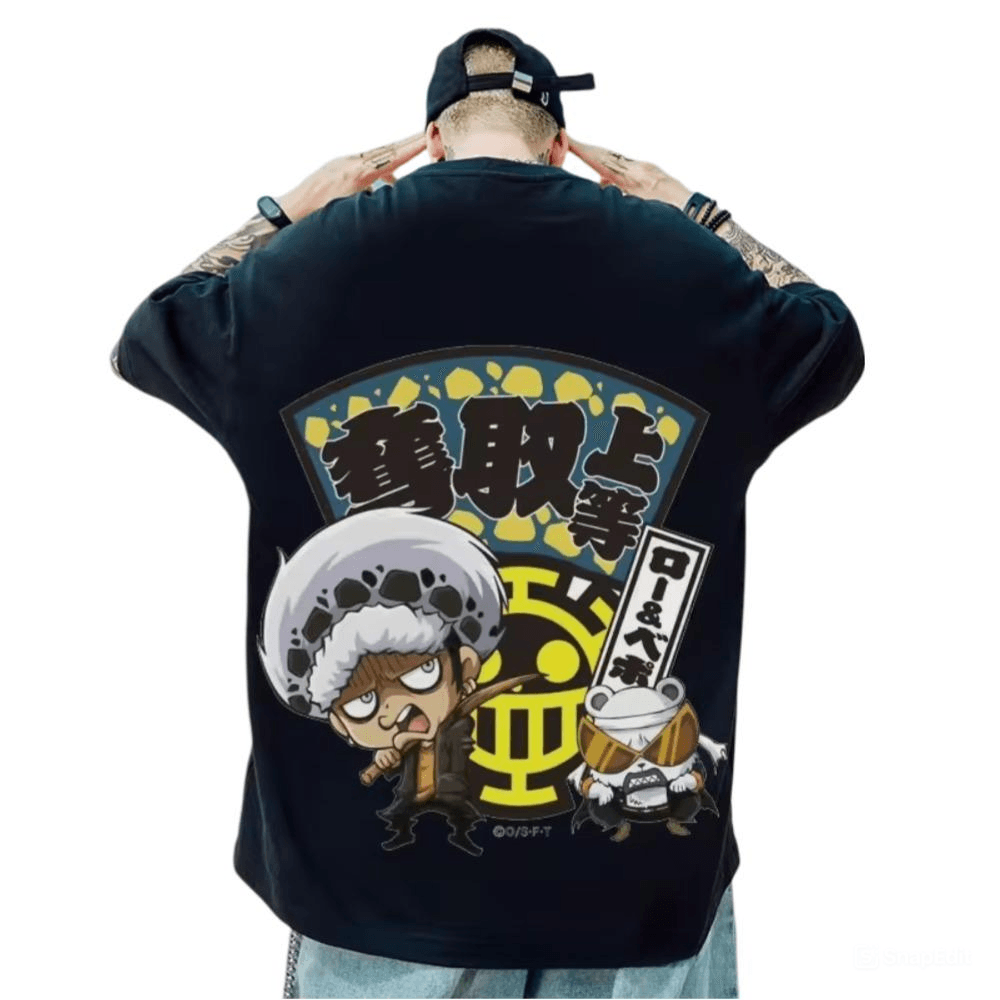 One Piece Anime Trafalgar D. Water Law Loose Outfit T-Shirt