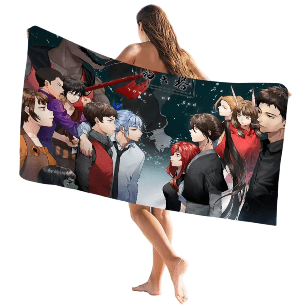 Tower Of God Characters Anime Print Beach Towel