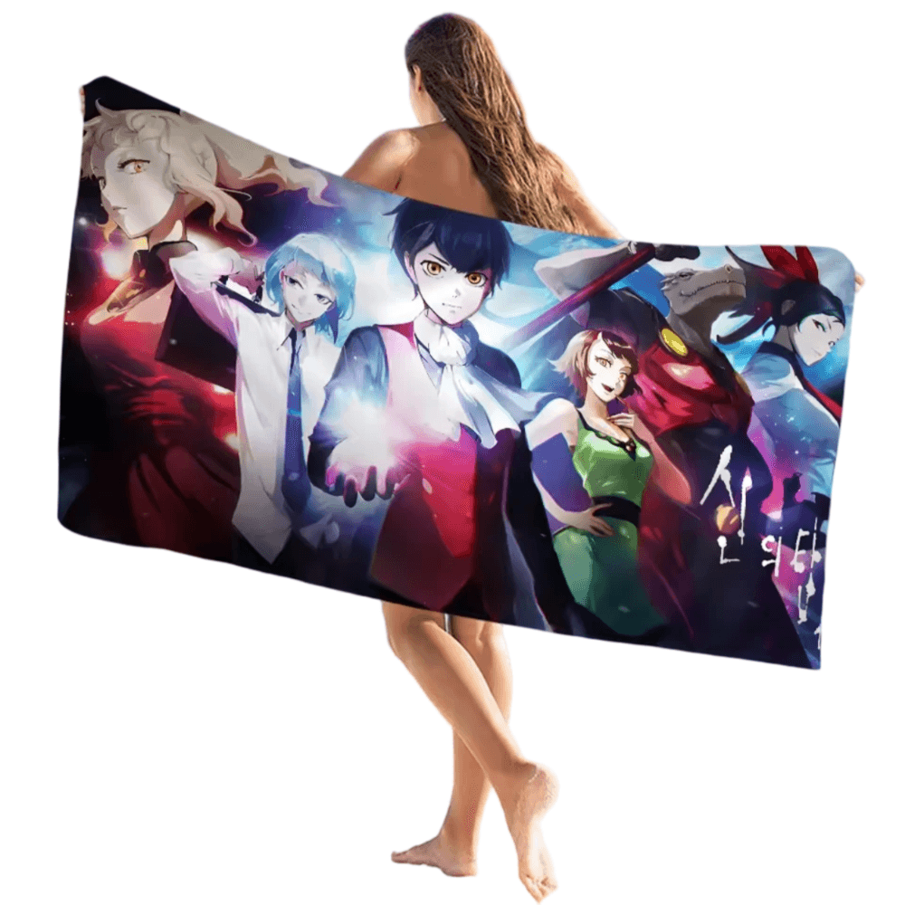 Anime Tower Of God Characters Print Beach Towel