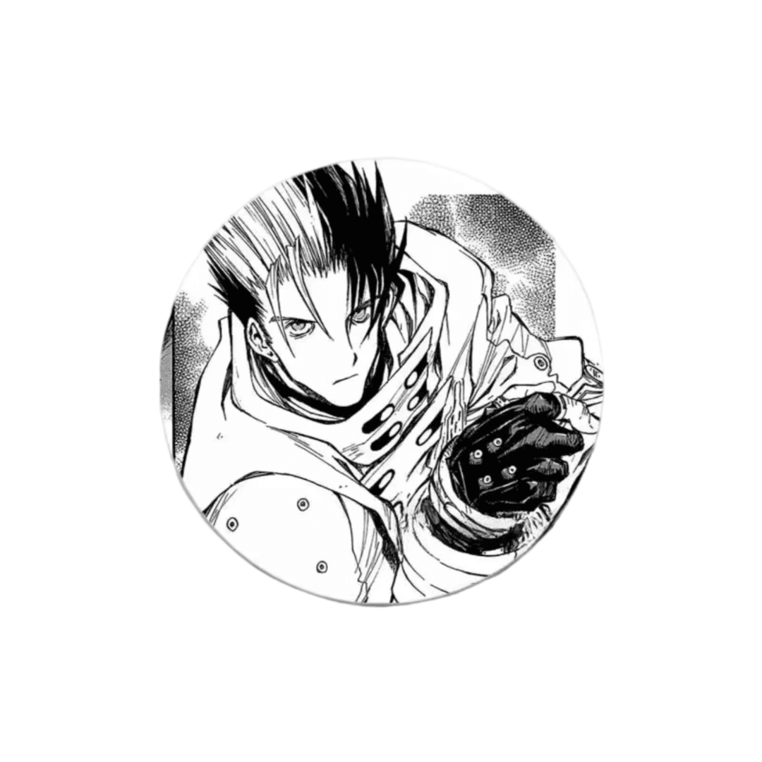 Trigun Anime Stampede Black And White Tinplate Badge