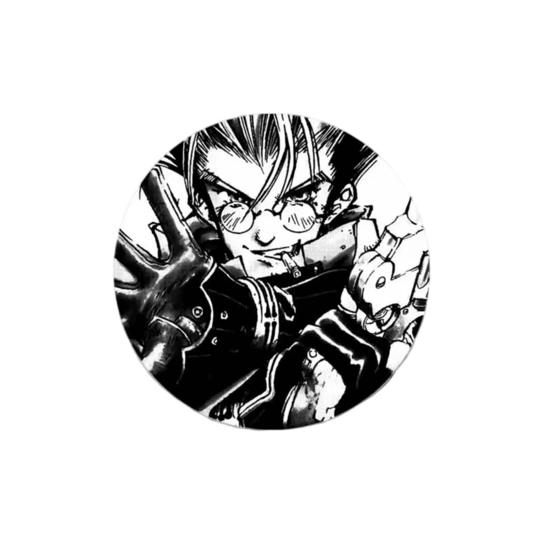 Trigun Vash The Stampede Black And White Anime Tinplate Badge