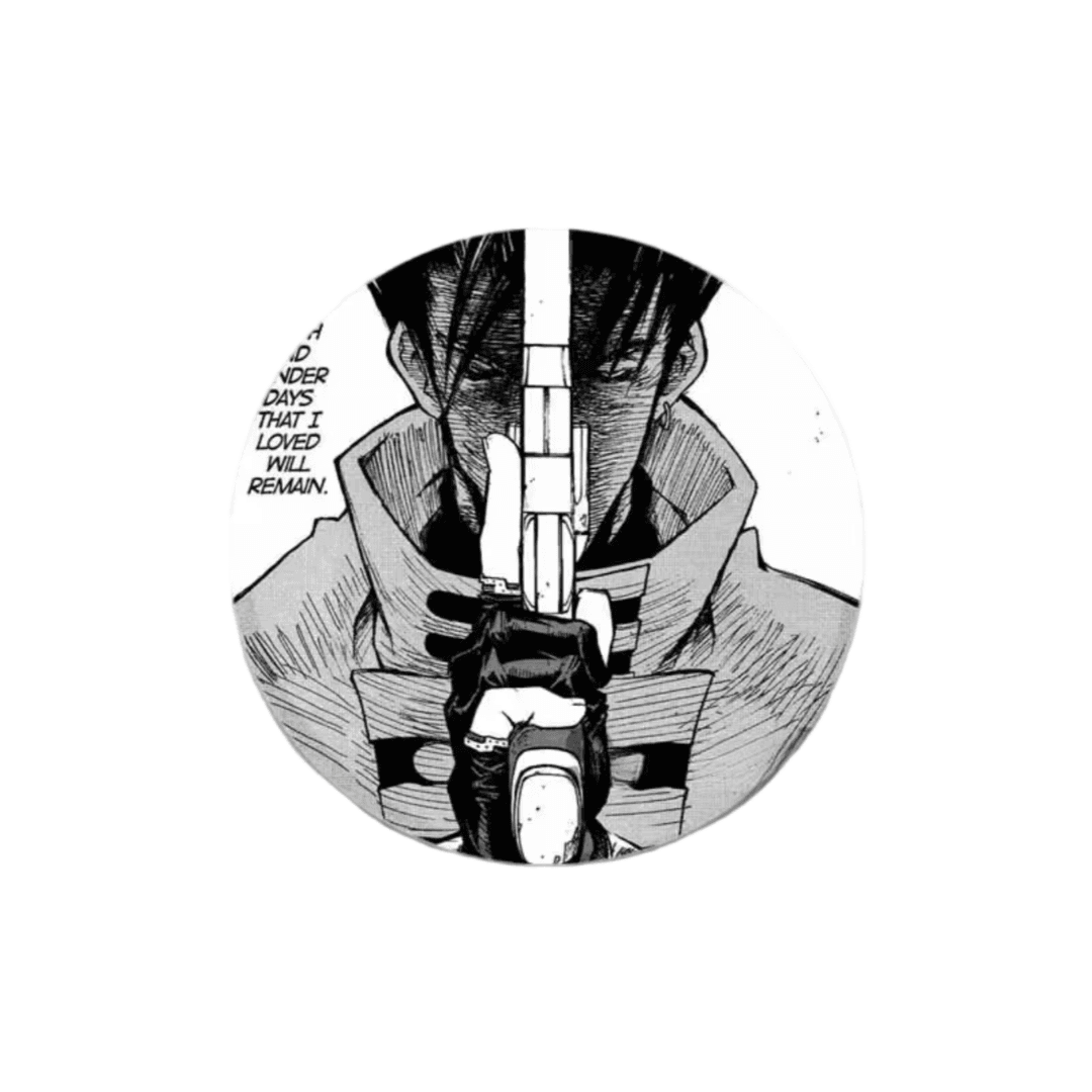 Trigun Vash The Stampede Anime Black And White Tinplate Badge