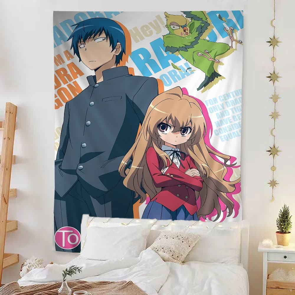Toradora Anime Taiga And Ryuuji Home Decor Wall Hanging Sheet
