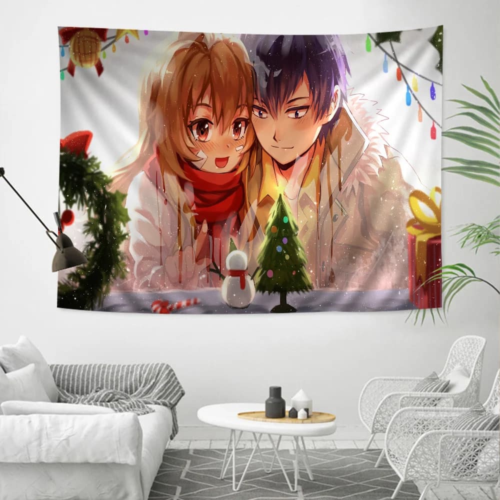 Anime Christmas Toradora Ryūji And Taiga Printed Large Wall Decor Poster
