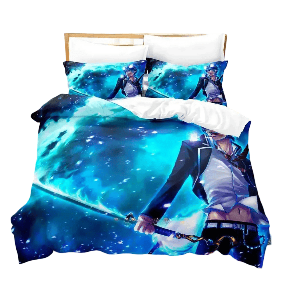 Anime Blue Exorcist Rin Okumura Print Microfiber Duvet Cover Set