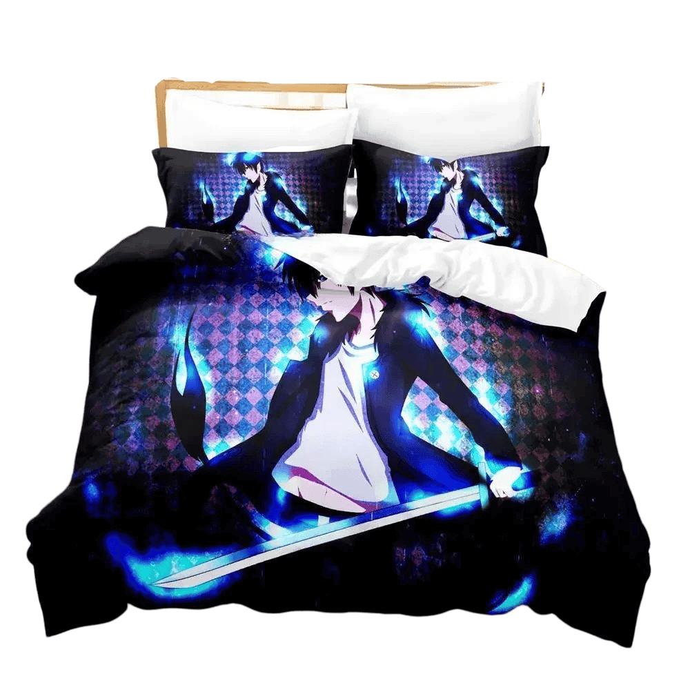 Blue Exorcist Rin Okumura Anime Print Microfiber Duvet Cover Set
