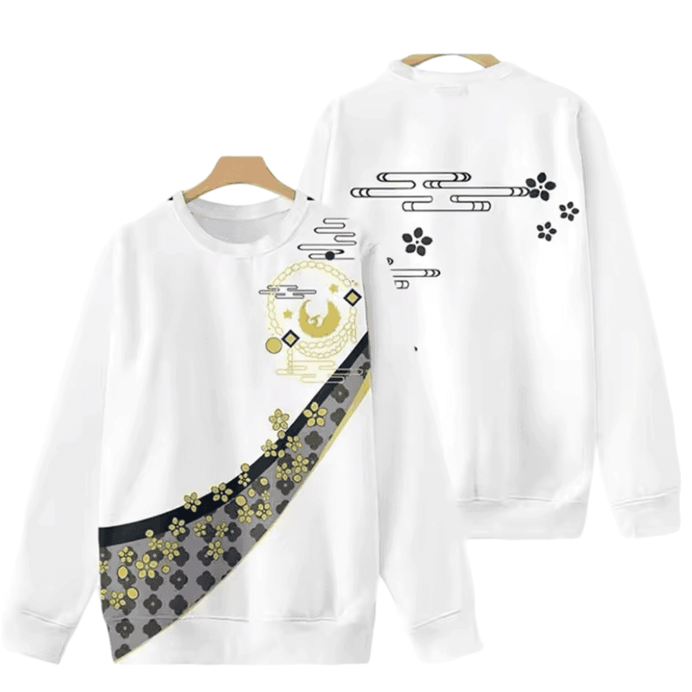 Anime Touken Ranbu Tsurumaru Kuninaga 3D Printed White T-Shirt