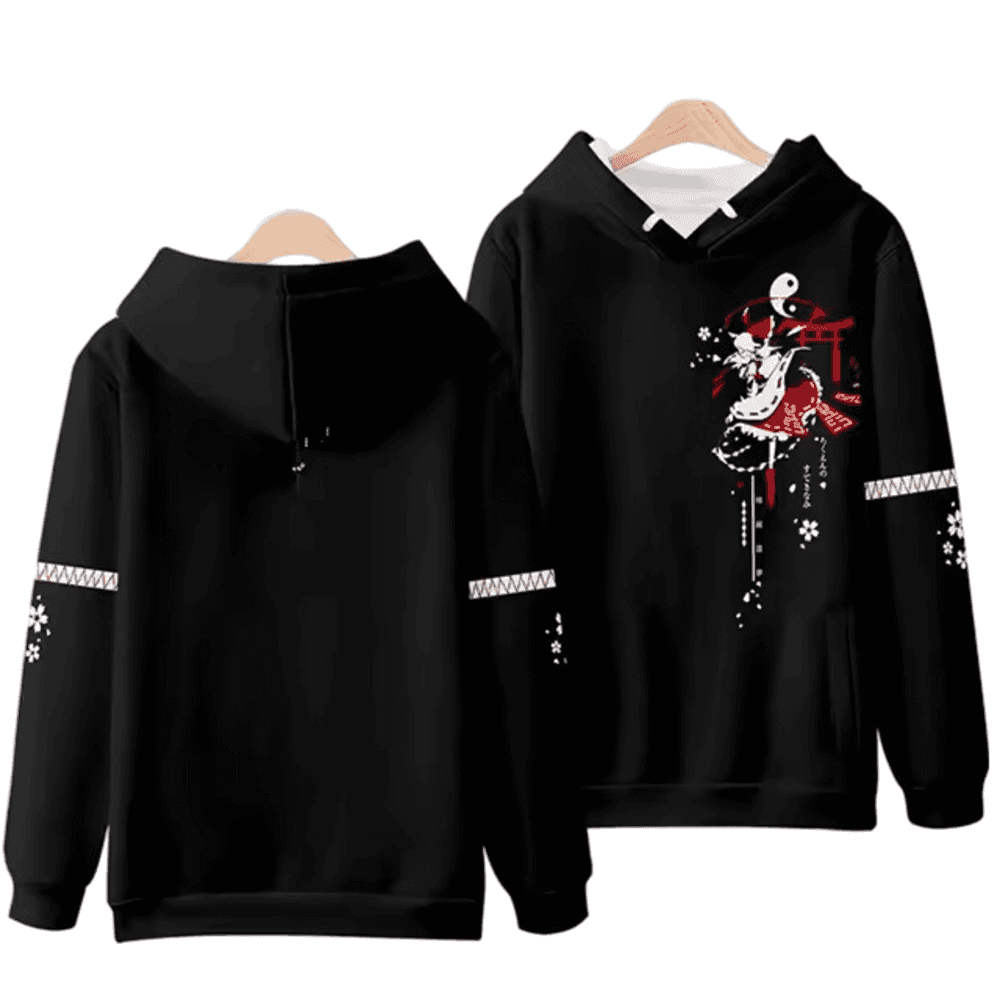 Anime Touhou Project Reimu Hakurei 3D Printed Black Sweatshirt