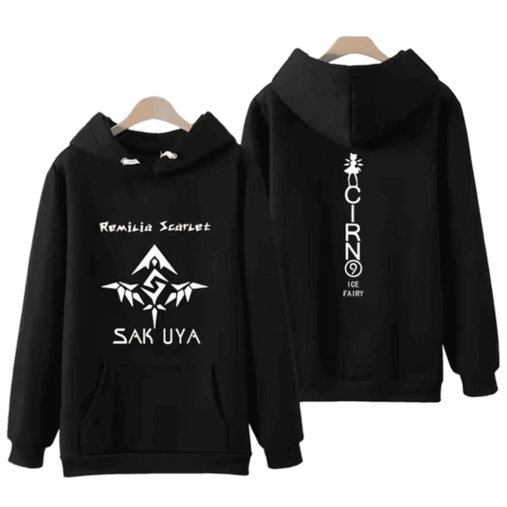 Anime Touhou Project Remilia Scarlet And Sakuya With Cirno 3D Printed Black Sweatshirt
