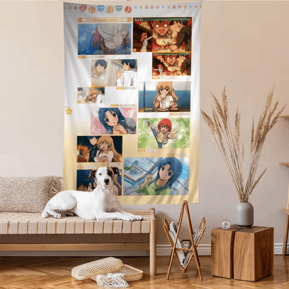 Toradora Anime Characters Print Tapestry Wall Hanging Sheet