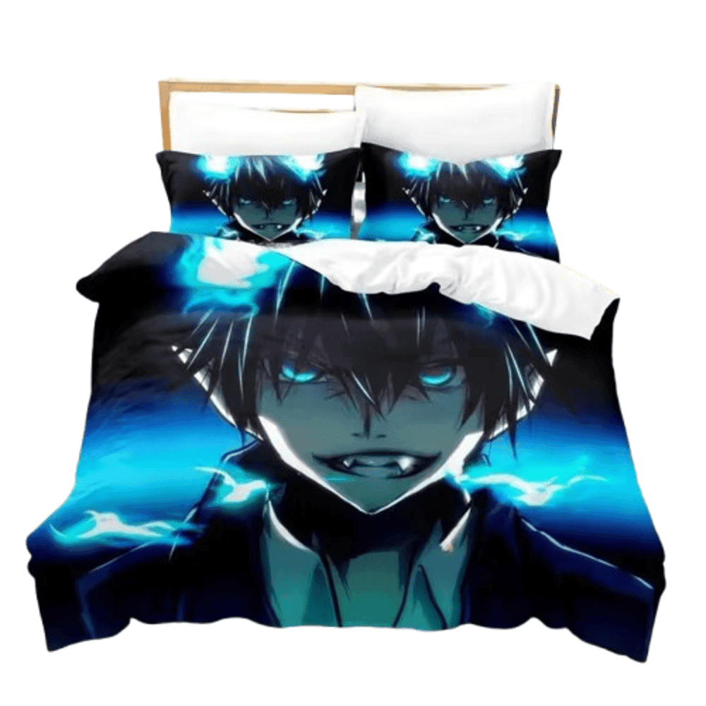 Anime Blue Exorcist Rin Okumura Print Microfiber Bedding Set