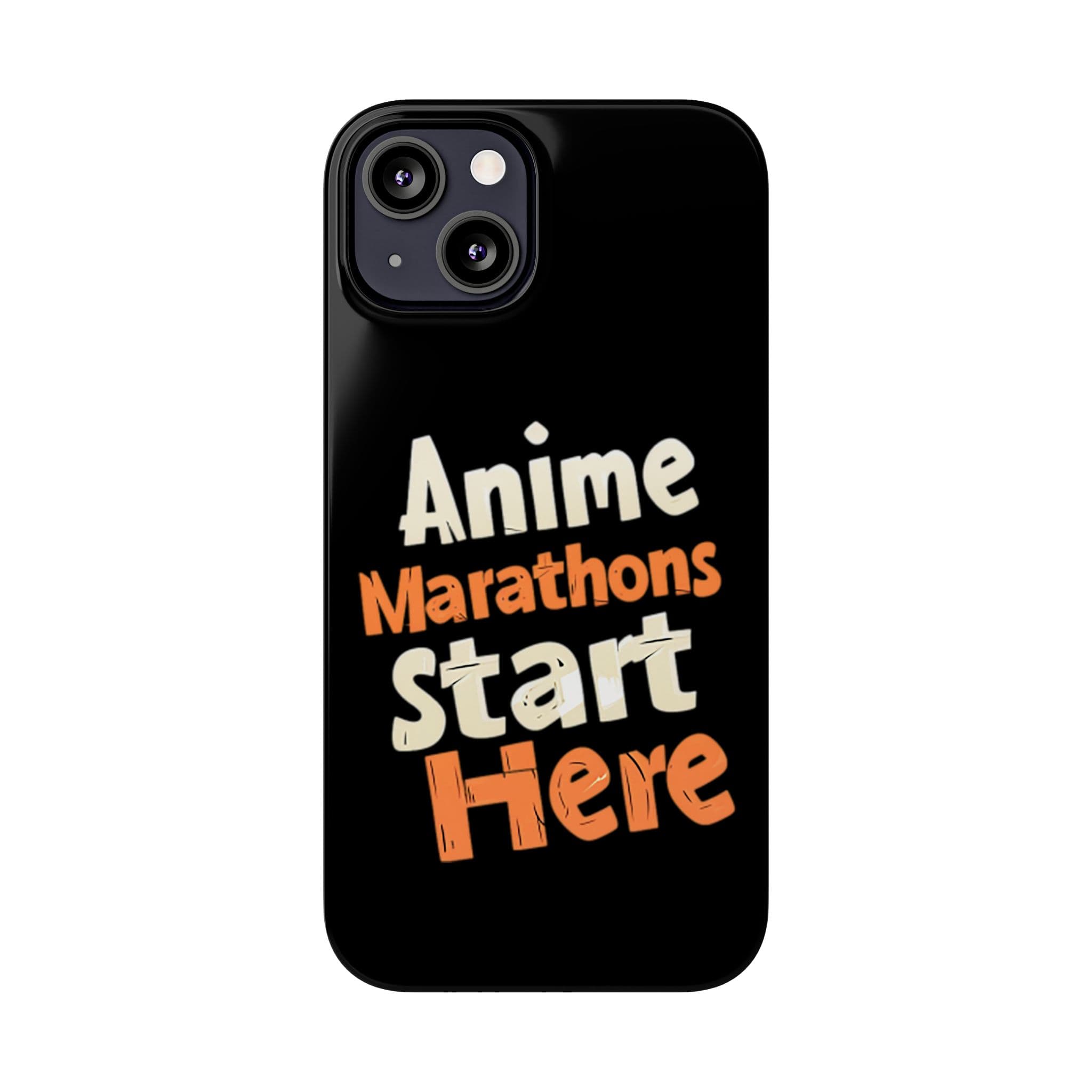 Anime iPhone Case - Anime Marathons Start Here Phone Case for iPhone - Otaku Essentials, Anime Merch, Manga Fan Accessory — detail 1