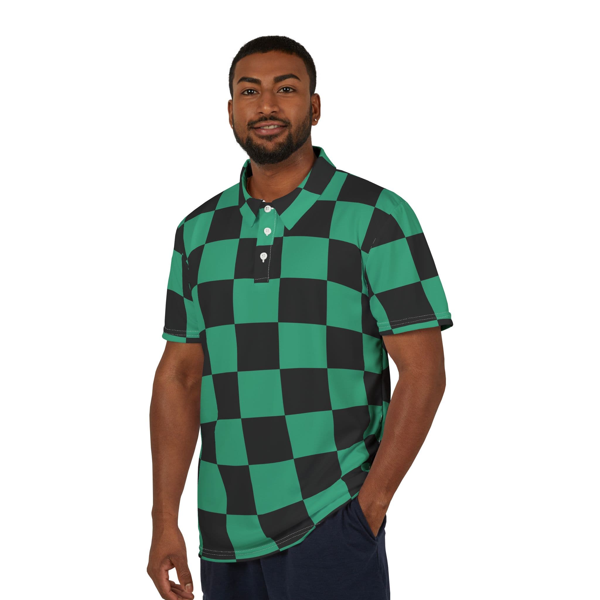 Stylish Checkerboard Unisex Polo Shirt, Casual Wear, Gift for Him/Her, Summer Fashion, Outdoor Events, Street Style