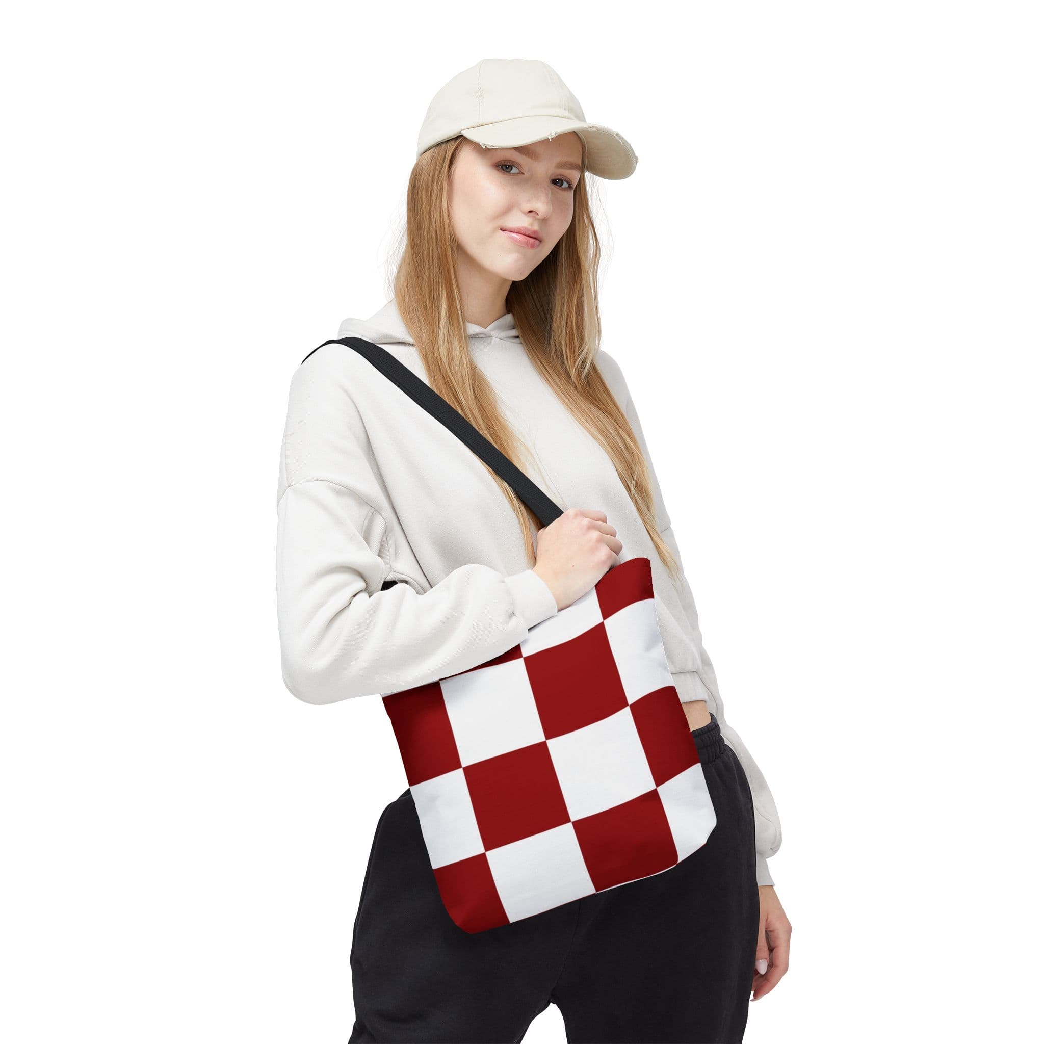 Chic Checkerboard Anime Style Tote Bag — detail 2