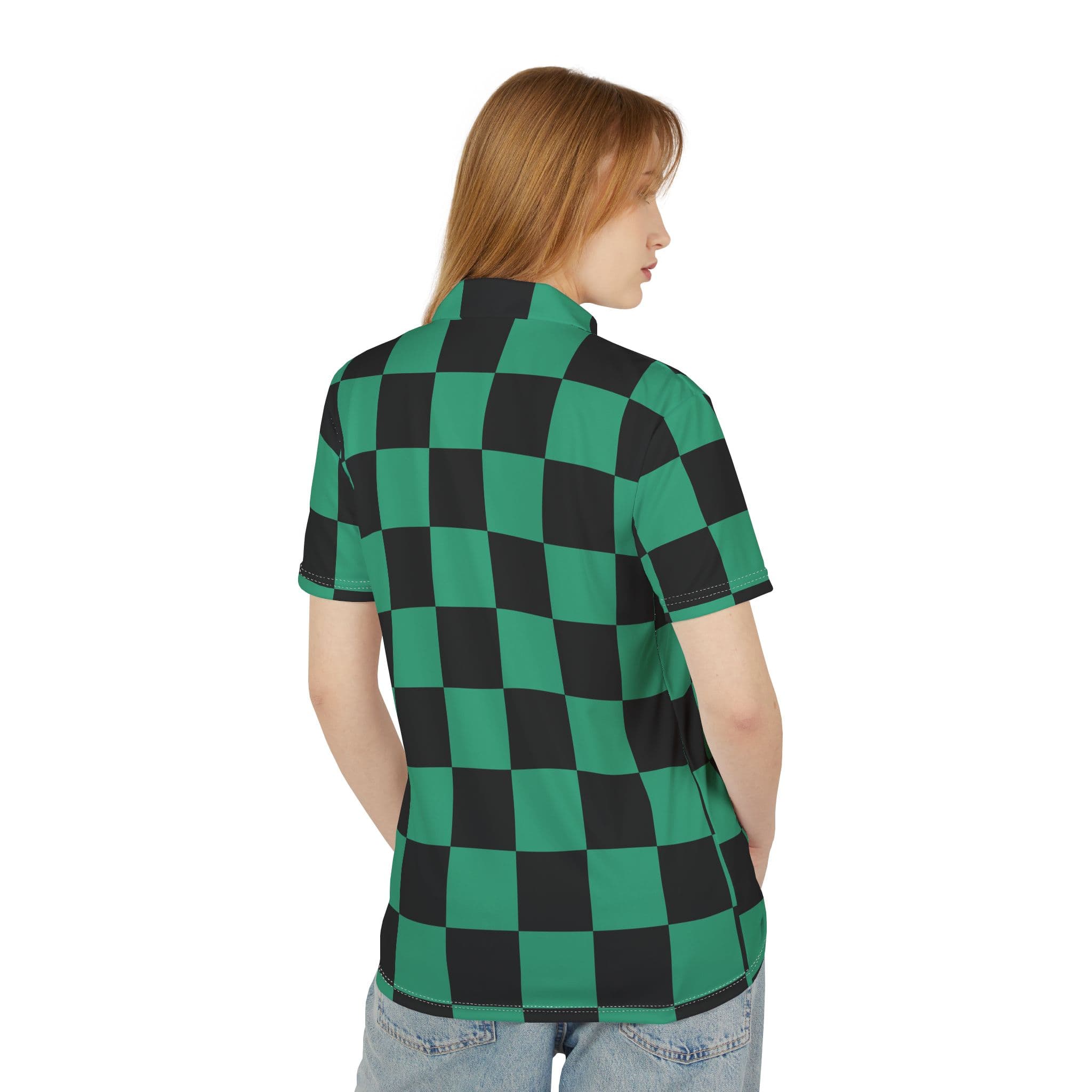 Stylish Checkerboard Unisex Polo Shirt, Casual Wear, Gift for Him/Her, Summer Fashion, Outdoor Events, Street Style — detail 2