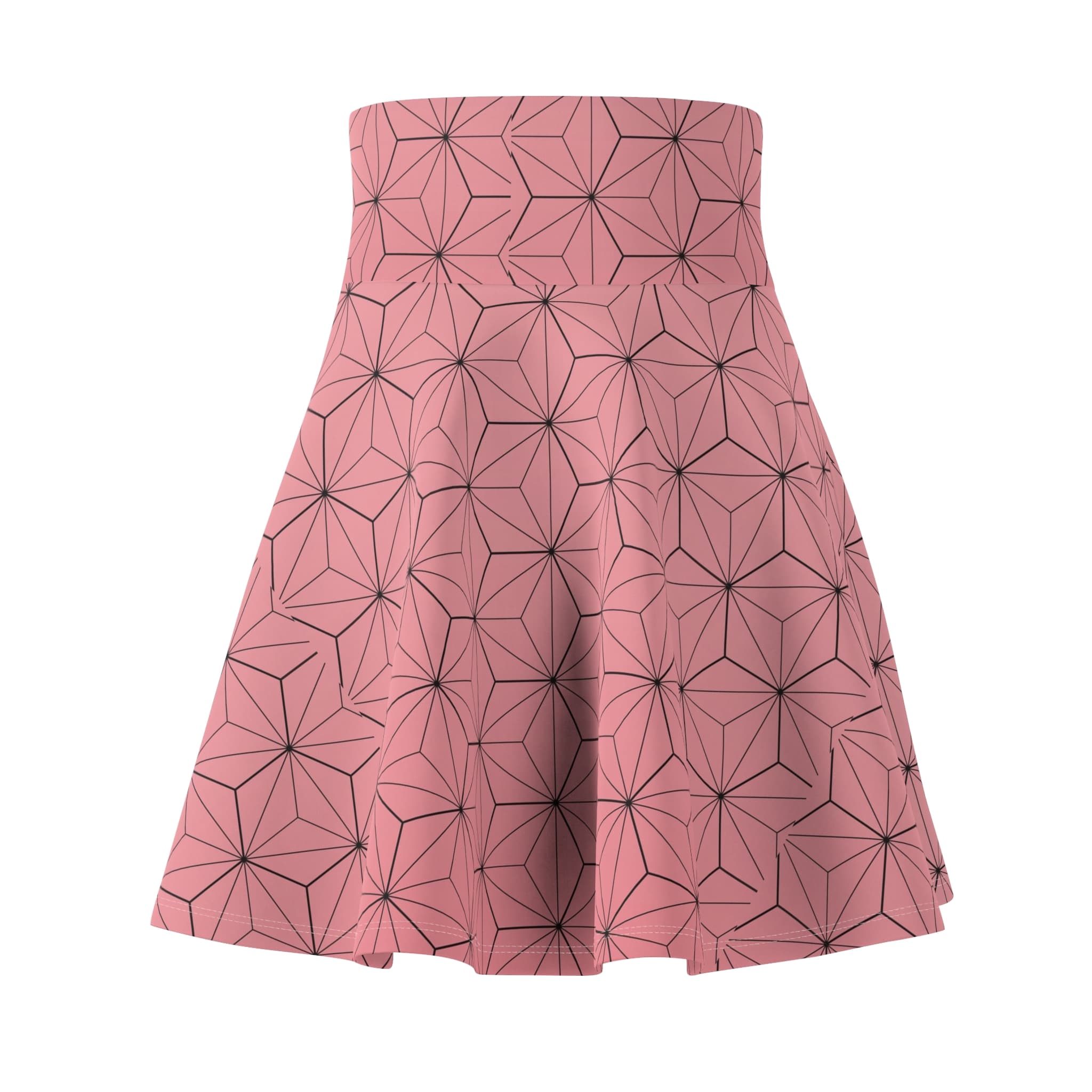 Anime Pattern Pink Chic Women's Skater Skirt — detail 1