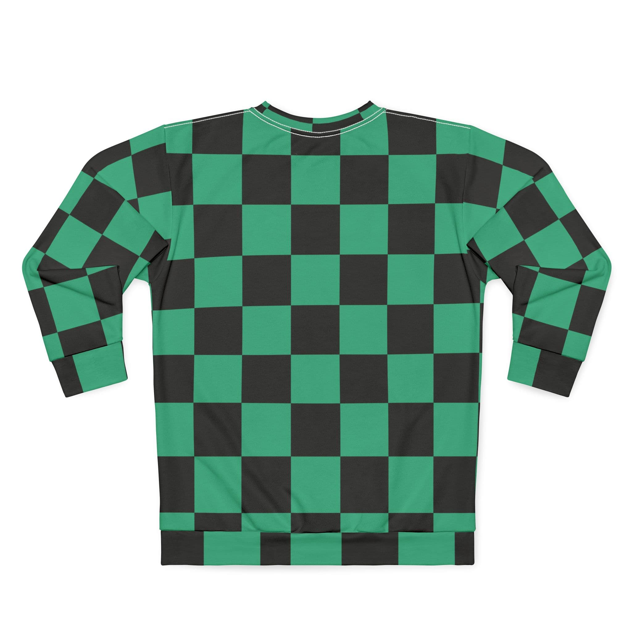 Anime Green Pattern Checkered Unisex Sweatshirt — detail 1