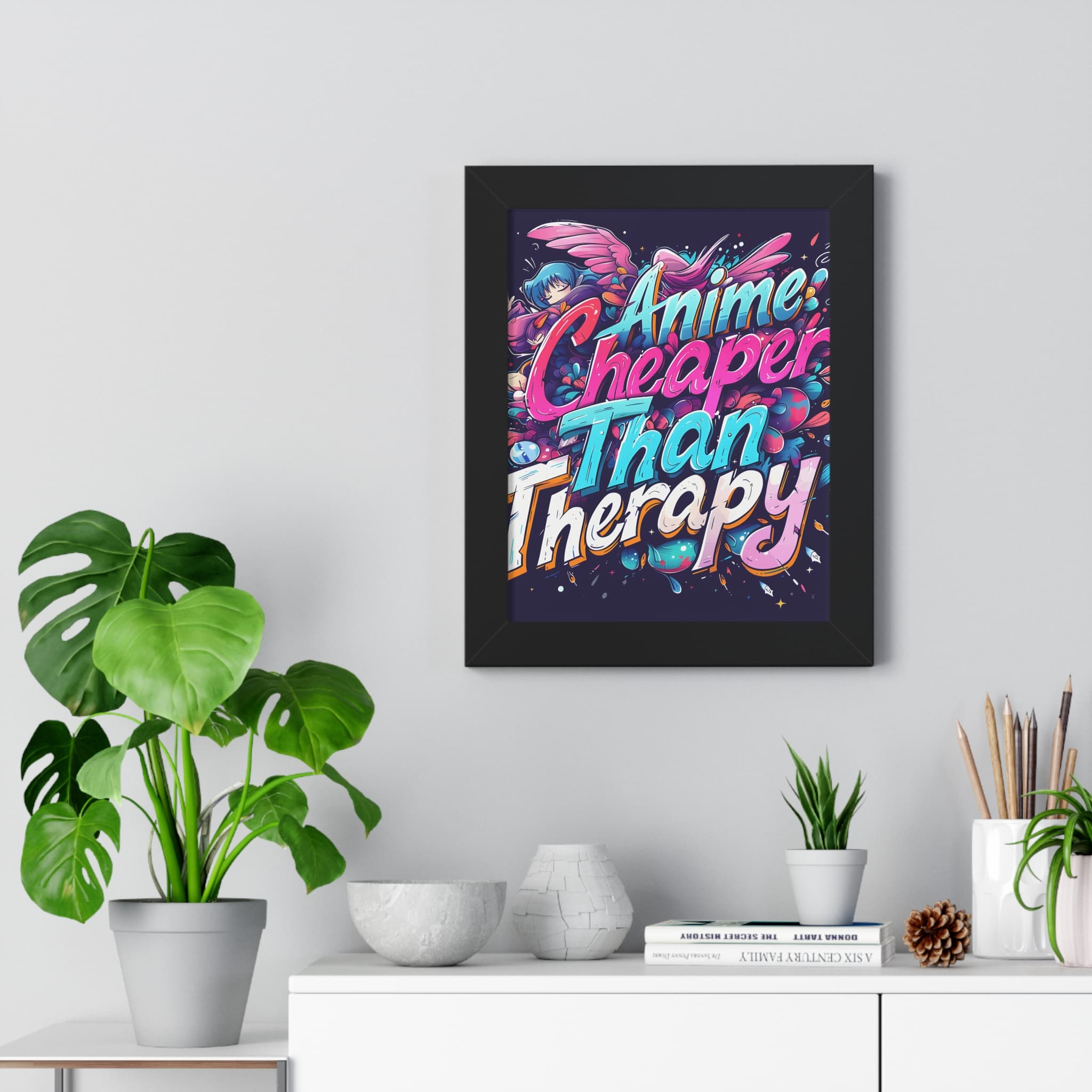 Anime Therapy Framed Vertical Poster — detail 1