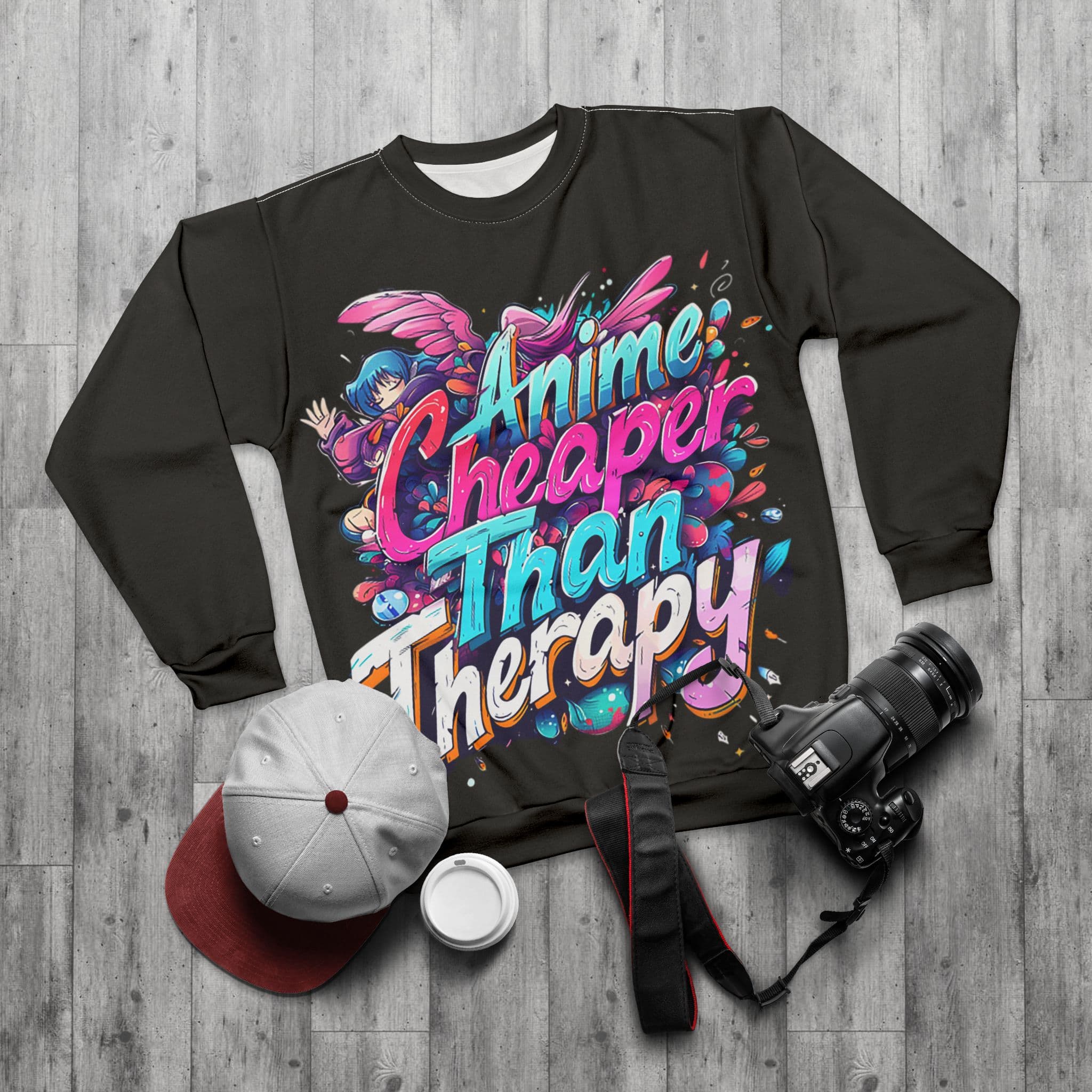 Anime Therapy Sweatshirt - Anime Cheaper Than Therapy — detail 2