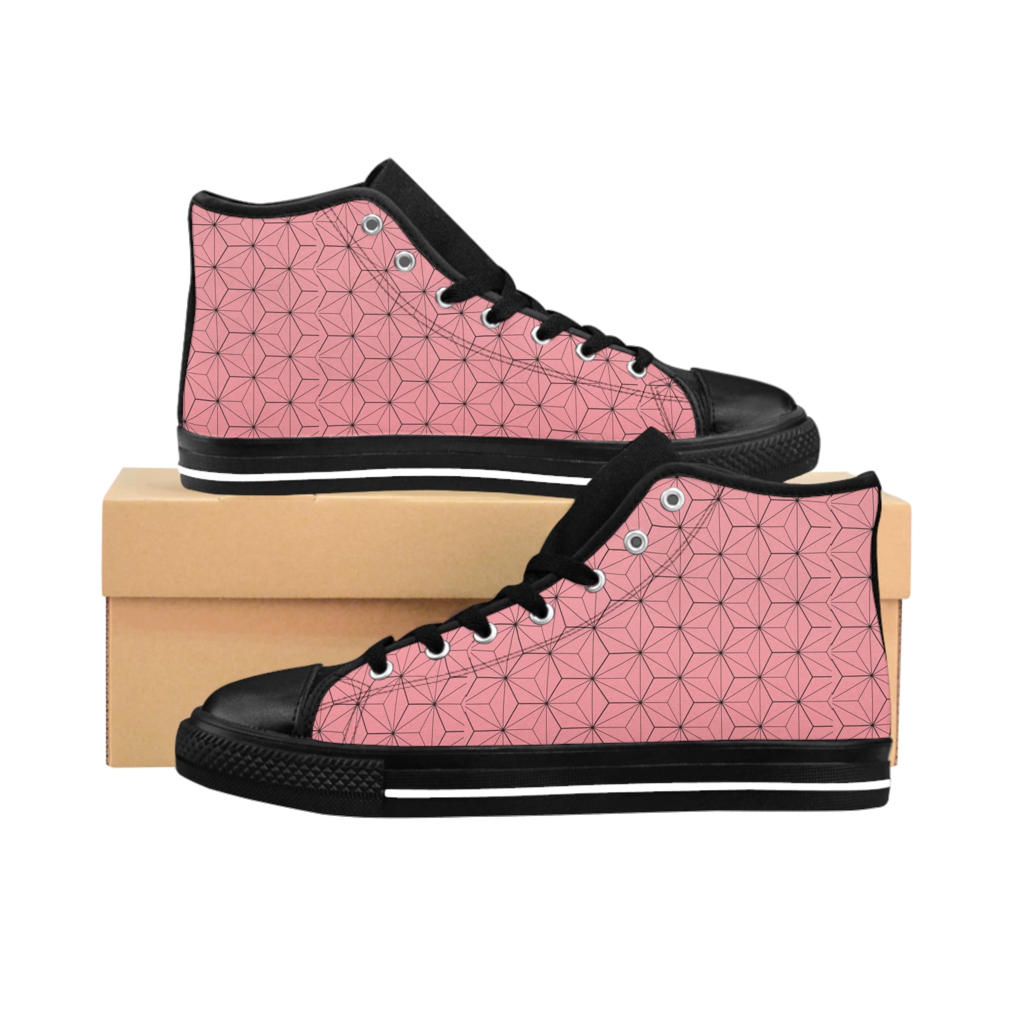 Anime Style Pink Pattern Stylish Women's Classic Sneakers - Trendy Footwear for Anime Fans — detail 1