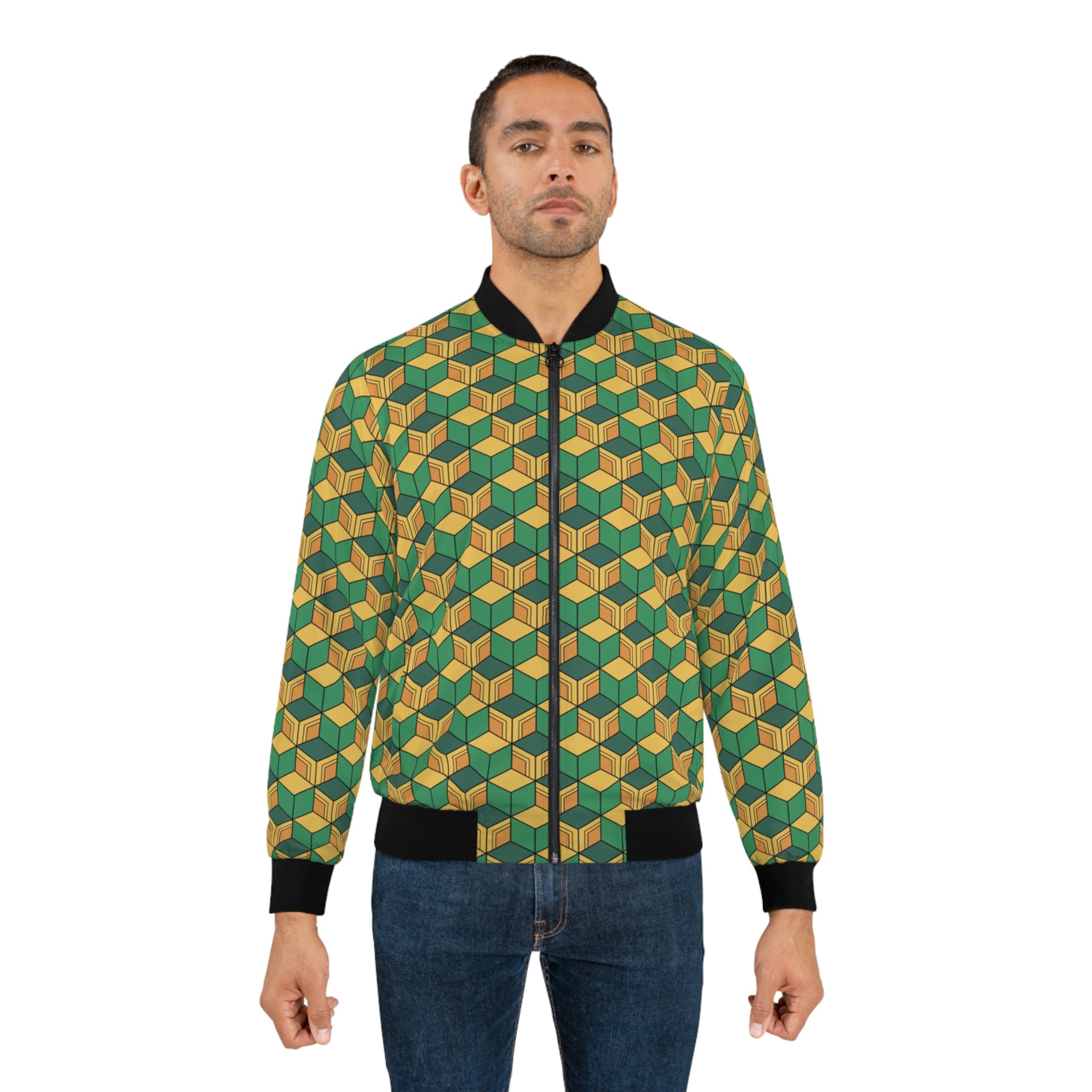 Anime Style Pattern Vibrant Men's Bomber Jacket — detail 2
