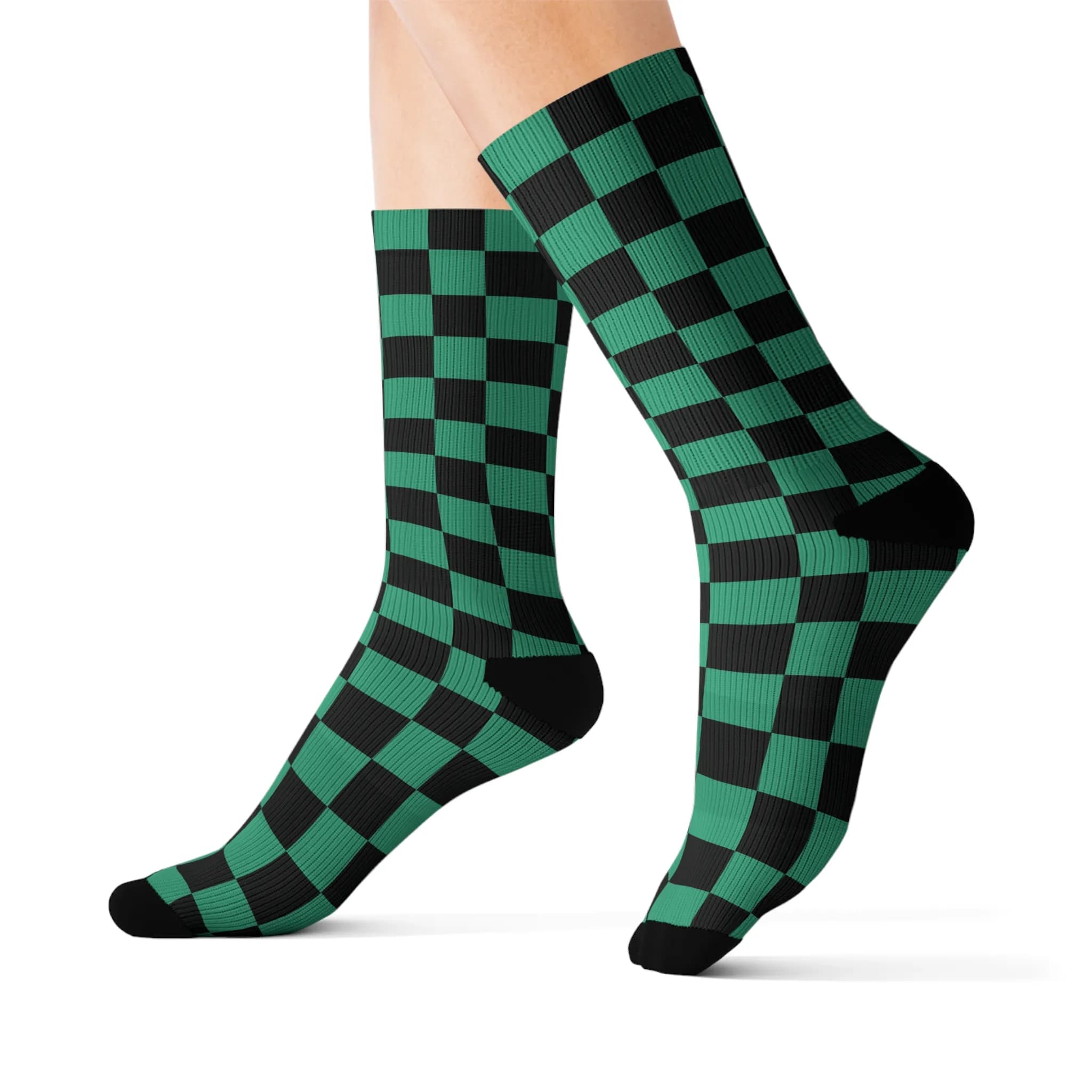 Anime Style Checkerboard Socks Casual Wear