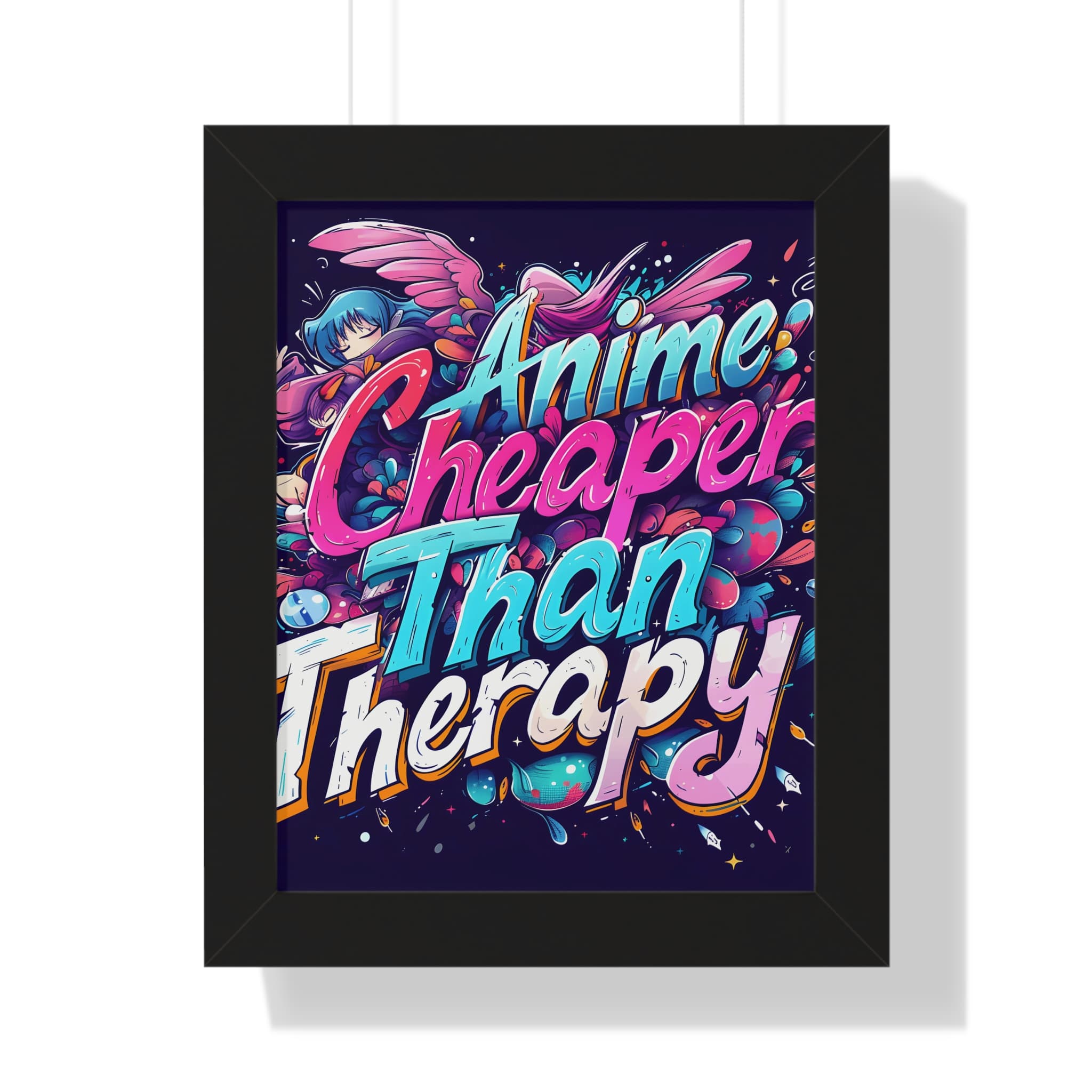 Anime Therapy Framed Vertical Poster