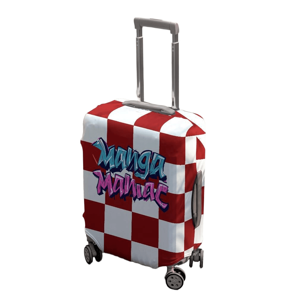 Manga Maniac Red Checkered Anime Luggage Cover