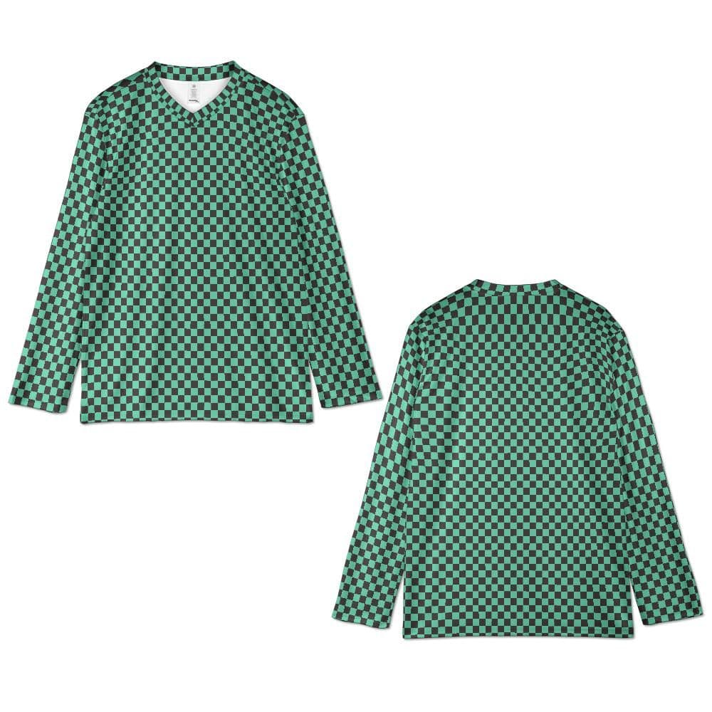 Anime Merch All-over Print Hockey Jersey - Green pattern