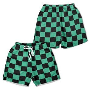 All-over Print Youth Green Anime Pattern Hawaiian Shorts — detail 2