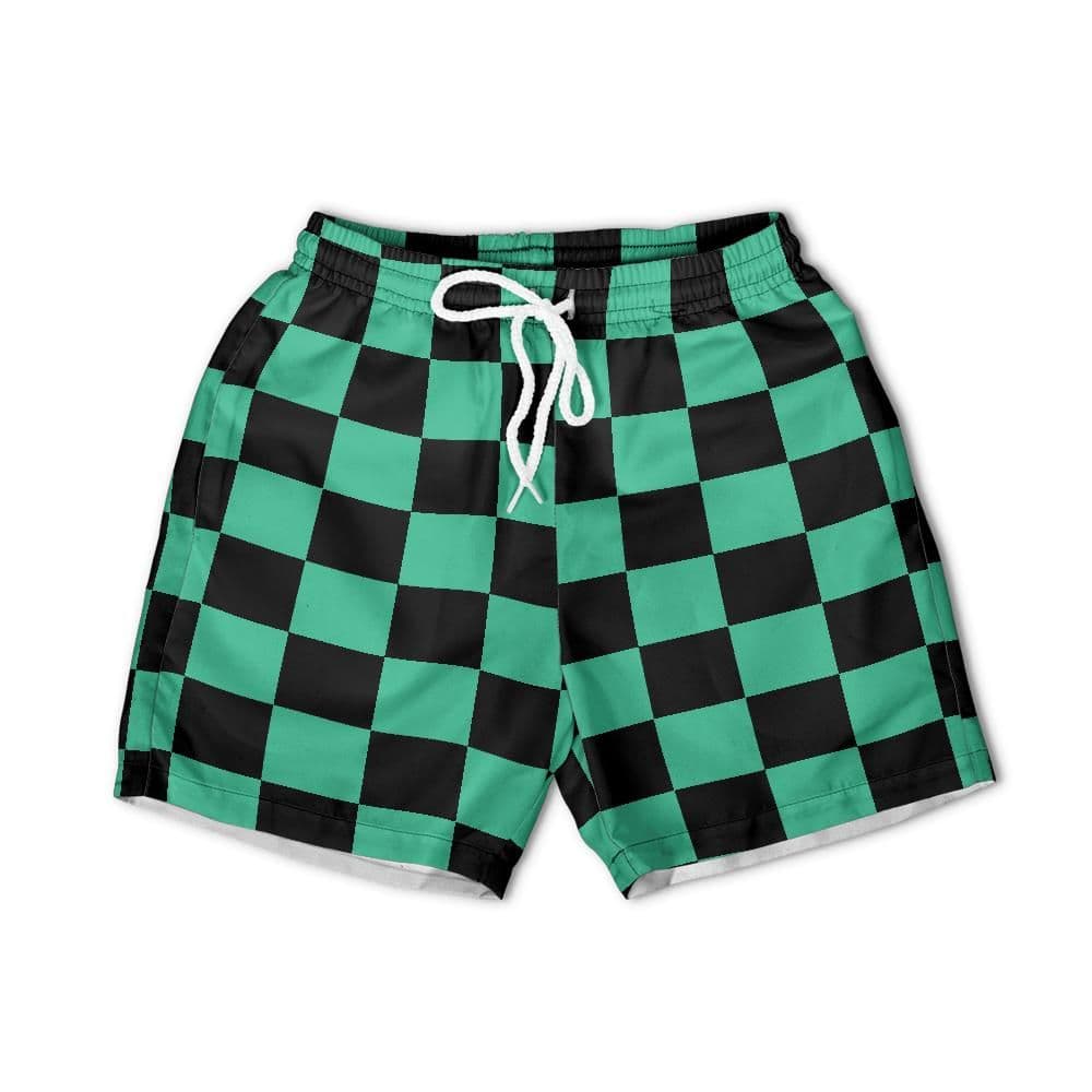 All-over Print Youth Green Anime Pattern Hawaiian Shorts