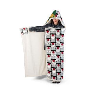 All-over Print Hooded Blanket (White Binding) — detail 1