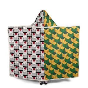 All-over Print Hooded Blanket (White Binding) — detail 2
