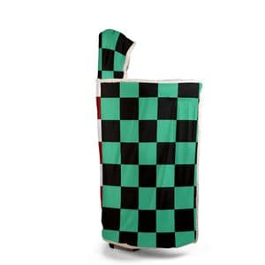 Dual Flame Check – Anime Merch Hooded Blanket — detail 2