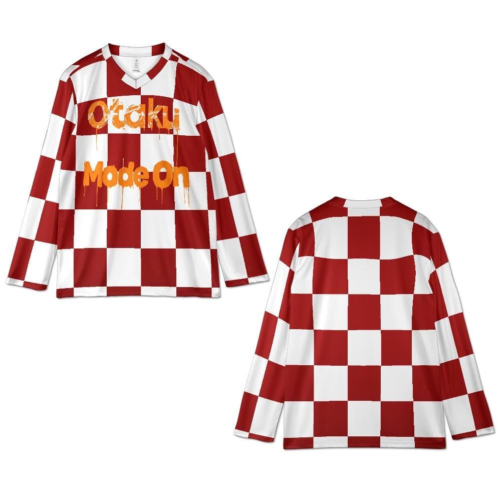 Otaku Mode On – Red Check Anime Jersey