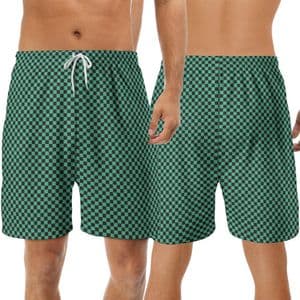 Anime Official Green Pattern Above-knee Sports Shorts — detail 2