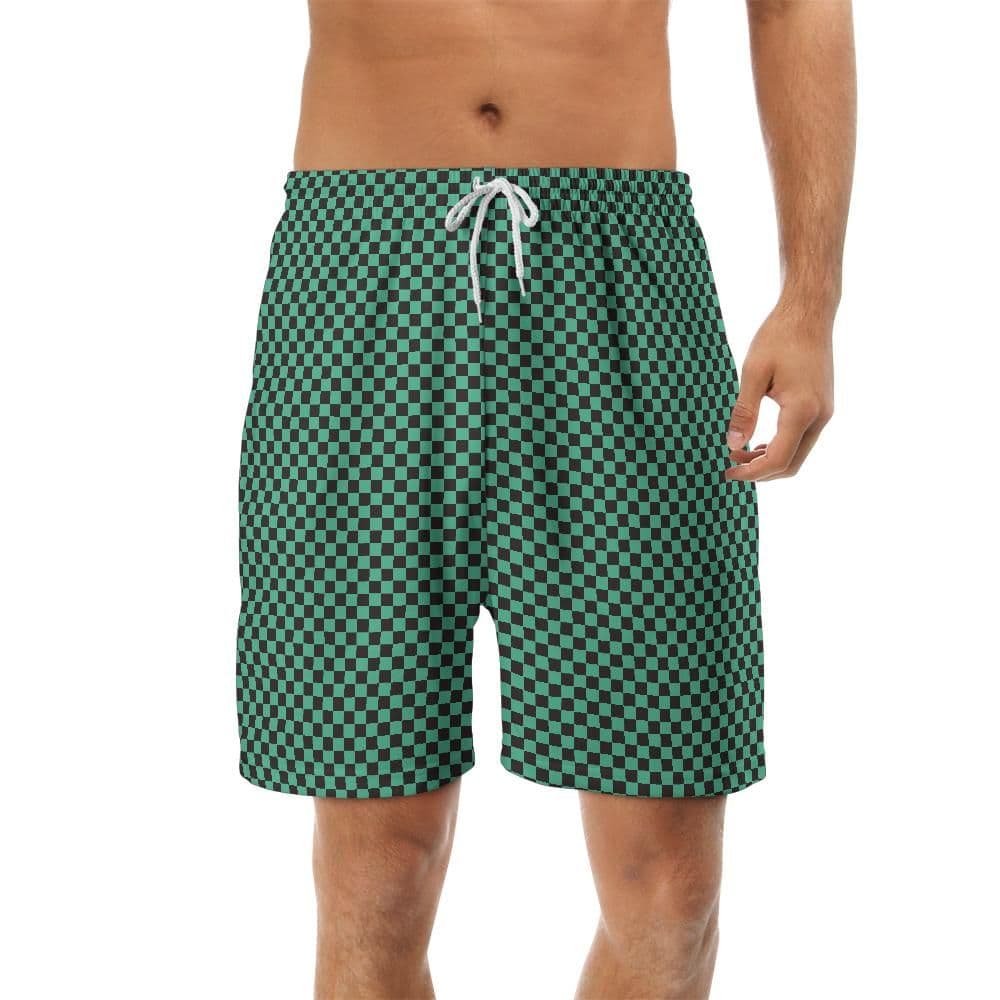 Anime Official Green Pattern Above-knee Sports Shorts
