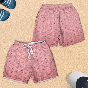 Pink AnimeMerch Pattern All-over Print Youth Hawaiian Shorts — detail 2