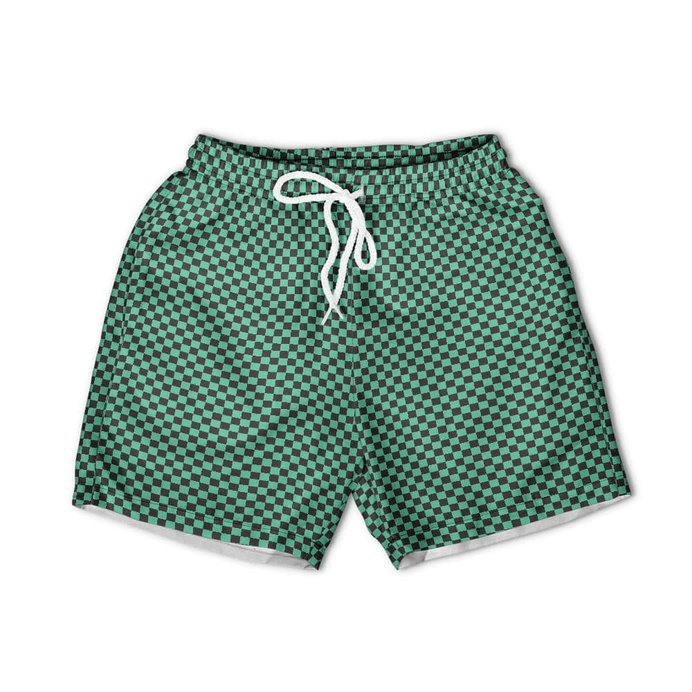 All-over Print Youth Hawaiian Green Pattern Shorts