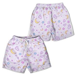 Moon Bunny Dreams – Anime Merch All-Over Print Youth Hawaiian Shorts — detail 2