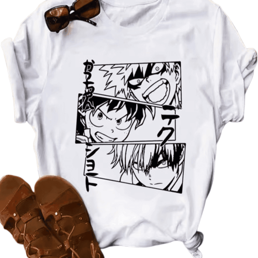 Anime My Hero Academia Character Polyester T-Shirt