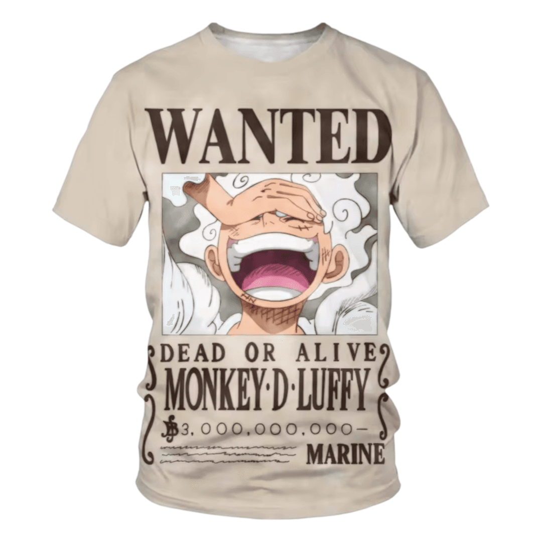Anime One Piece Dead Or Alive Luffy Gear 5 3D Printed T-Shirt