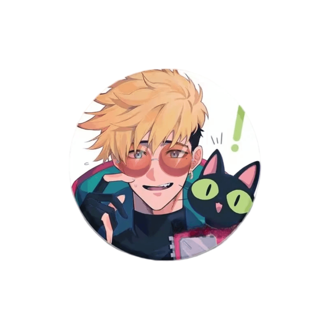 Anime Trigun Vash The Stampede And Kuroneko-Sama Tinplate Badge